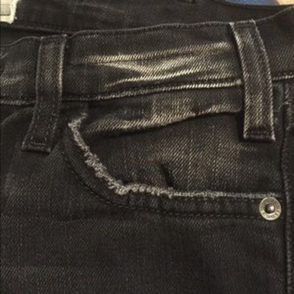 Black Distressed Current/Elliott Skinny Jeans - Picture 2 of 6